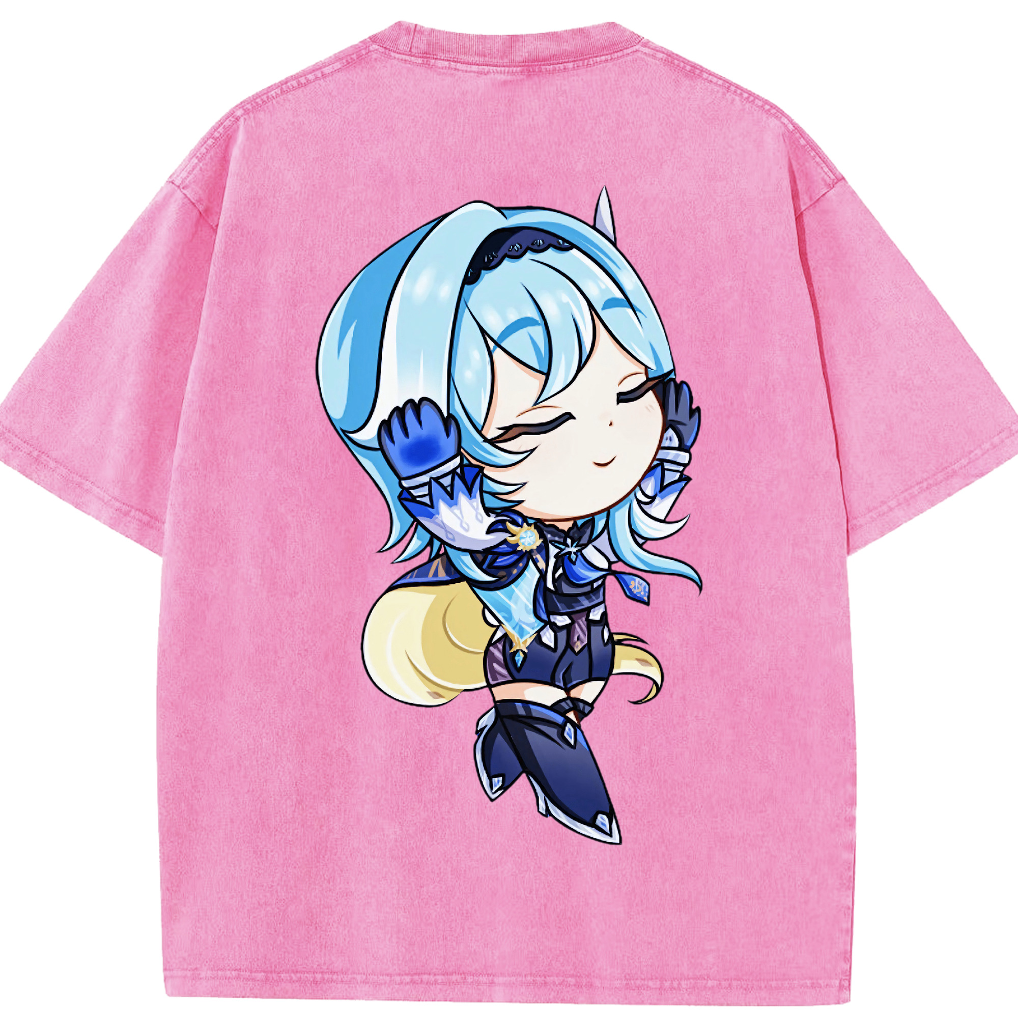 げんし神 优菈 ゆうら genshin Yūra 綿100% ヴィンテージ風 半袖Tシャツ（背面プリント）